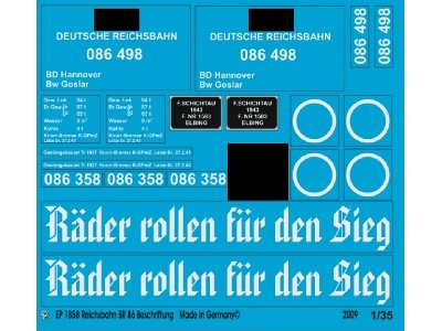 Markings For The Br 58 Of The German Reichsbahn - zdjęcie 1