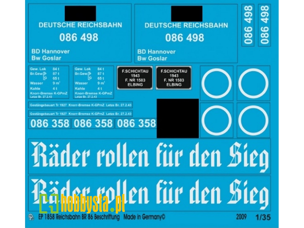 Markings For The Br 58 Of The German Reichsbahn - zdjęcie 1