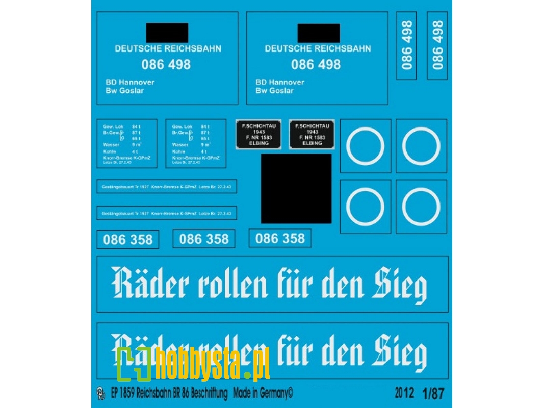 Markings For The Br 58 Of The German Reichsbahn - zdjęcie 1