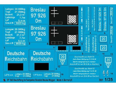 Markings For Trumpeter Gondola Breslau Wagon - zdjęcie 1