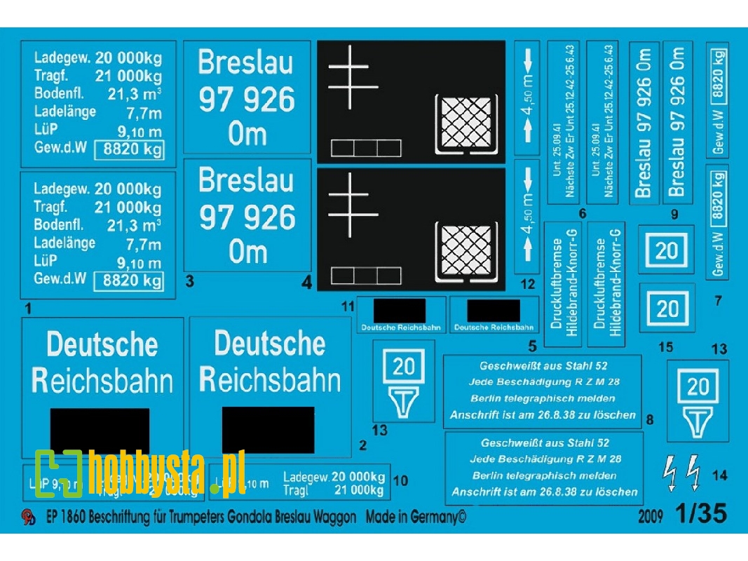 Markings For Trumpeter Gondola Breslau Wagon - zdjęcie 1