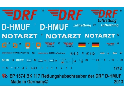 Bk 117 Rescue Helicopter With The New Drf Logo D-hmuf - zdjęcie 1