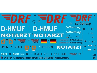 Bk 117 Rescue Helicopter With The New Drf Logo D-hmuf - zdjęcie 1