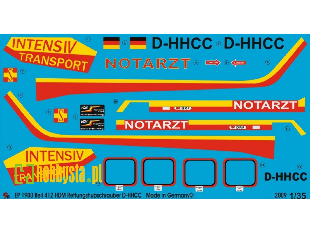Bell 412 Helicopter Of Hdm Air Service Munich-nuremberg D-hhcc - zdjęcie 1
