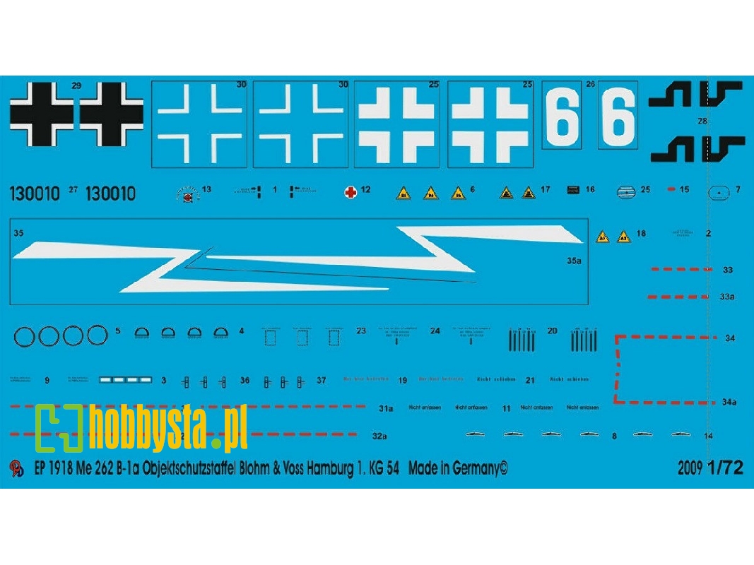 Me 262 B-1a Objektschutzstaffel Blohm And Voss Hamburg 1.Kg 54 11/44 - zdjęcie 1