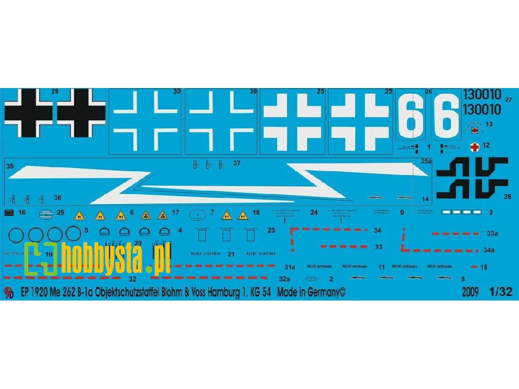Me 262 B-1a Objektschutzstaffel Blohm And Voss Hamburg 1.Kg 54 11/44 - zdjęcie 1