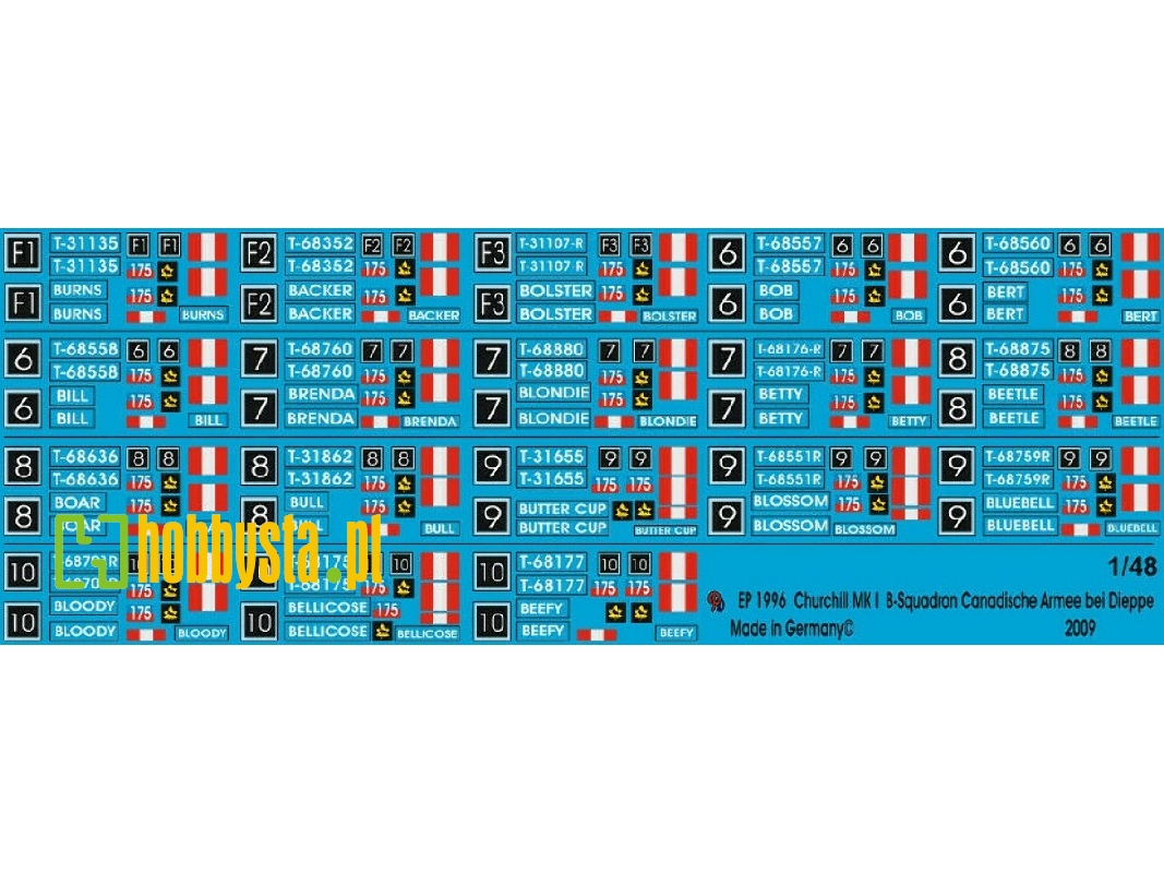 Churchill Mk I B-squadron Canadian Army At Dieppe - zdjęcie 1