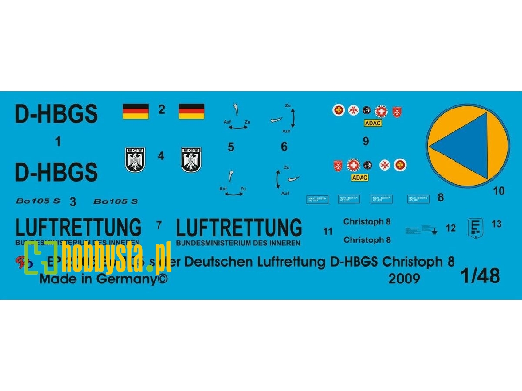 Bo 105s Rescue Helicopter Of The German Air Rescue D-hbgs Christoph 8 - zdjęcie 1
