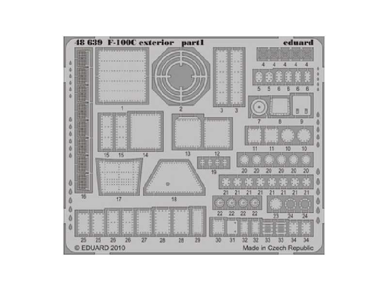 F-100C exterior 1/48 - Trumpeter - blaszki - zdjęcie 1 F-100C exterior 1/48 - Trumpeter - blaszki - zdjęcie 1