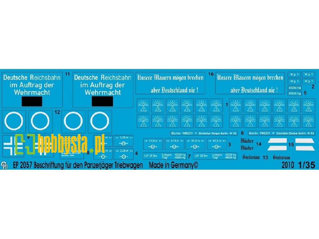 Markings For The Panzerjäger Triebwagen 51 For Trumpeter - zdjęcie 1