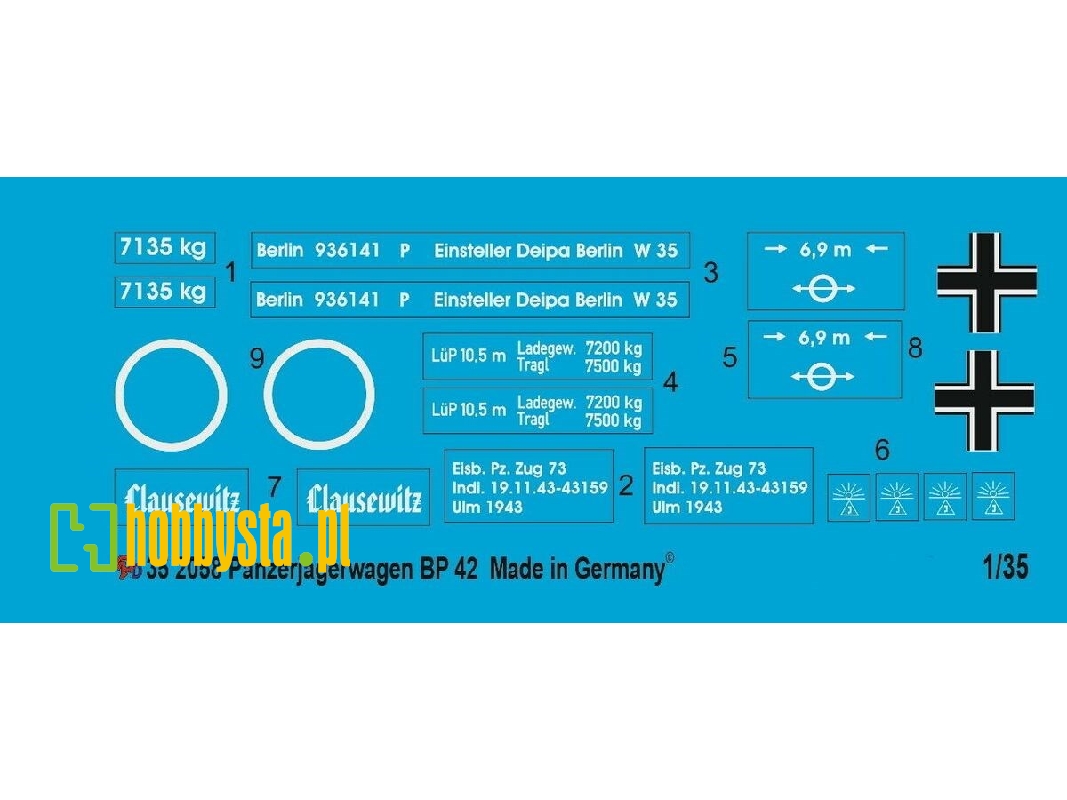 Markings For The Panzerjägerwagen Bp 42 - zdjęcie 1