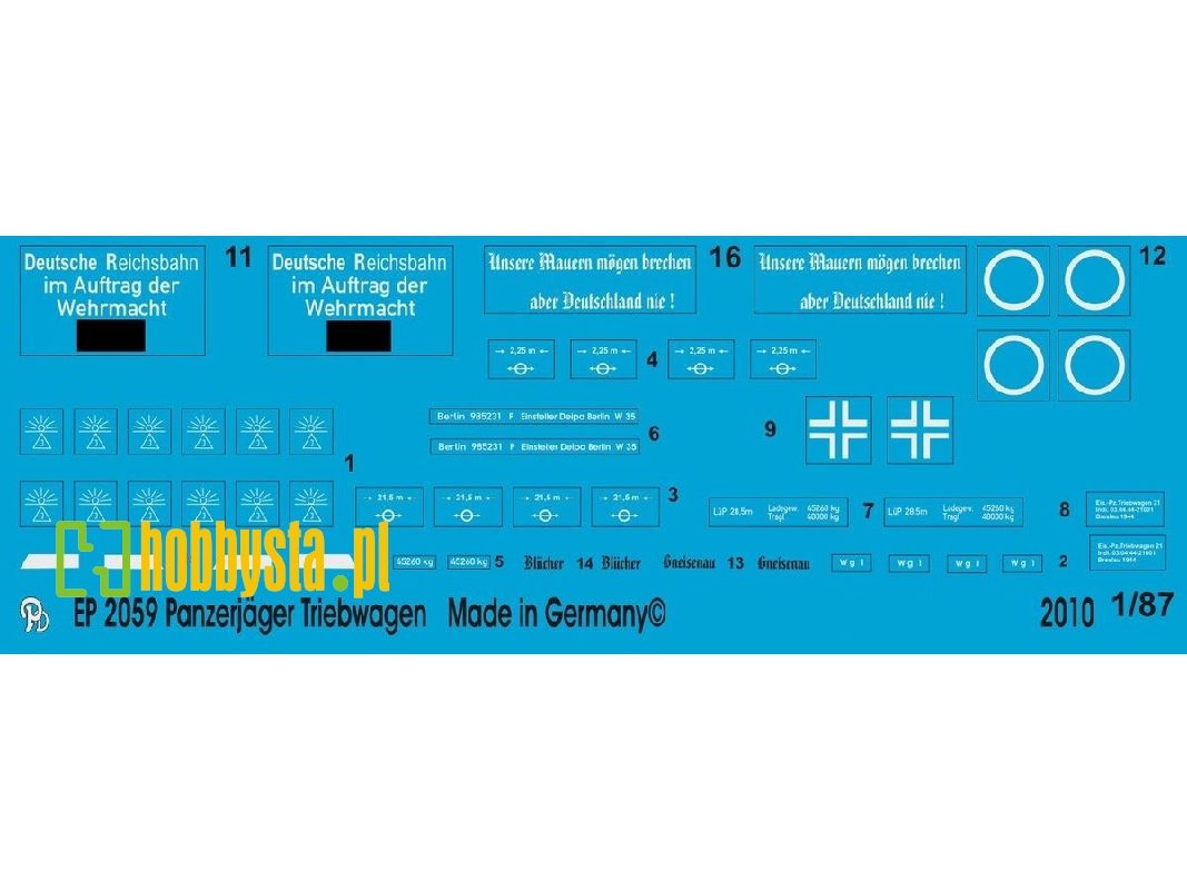 Markings For The Panzerjäger Triebwagen 51 For Trumpeter - zdjęcie 1