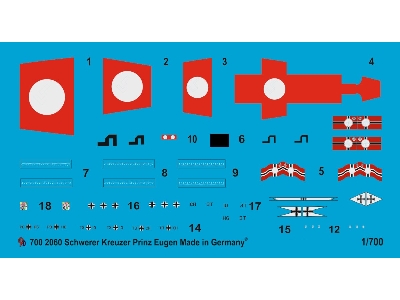 Markings For The Heavy Cruiser Prinz Eugen For Trumpeter - zdjęcie 1