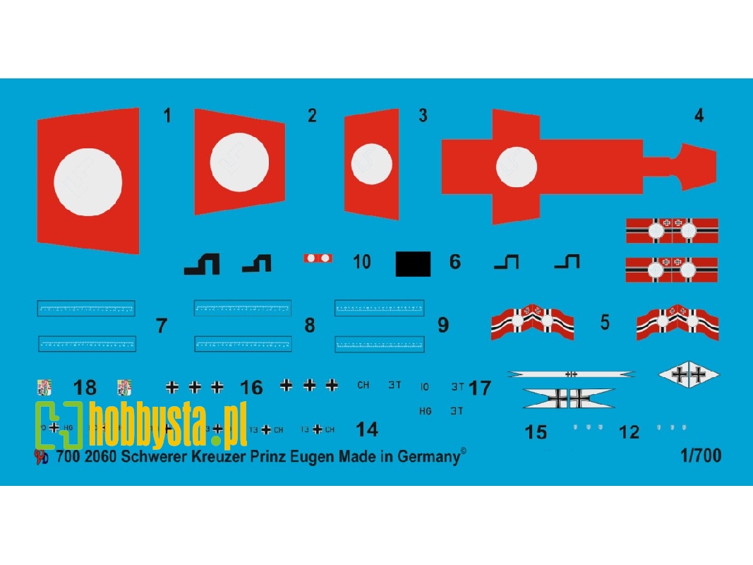 Markings For The Heavy Cruiser Prinz Eugen For Trumpeter - zdjęcie 1