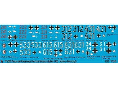 Tank Markings Of The Panzerkorps Hermann Göring In Italy 1943 - zdjęcie 1