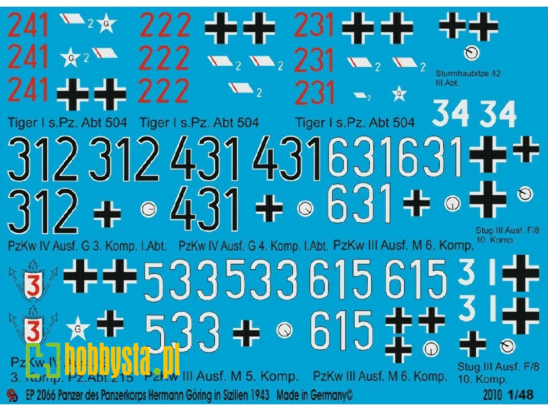 Tank Markings Of The Panzerkorps Hermann Göring In Italy 1943 - zdjęcie 1