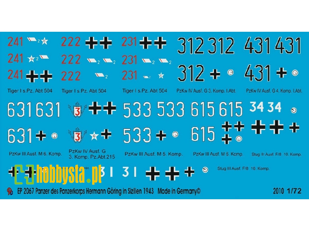 Tank Markings Of The Panzerkorps Hermann Göring In Italy 1943 - zdjęcie 1
