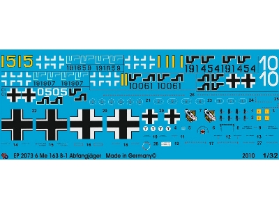 Markings For 6 Me 163 Rocket Fighters - zdjęcie 1