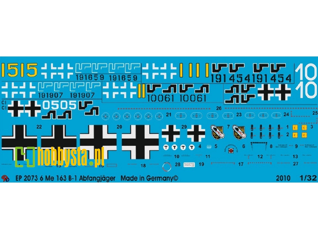 Markings For 6 Me 163 Rocket Fighters - zdjęcie 1