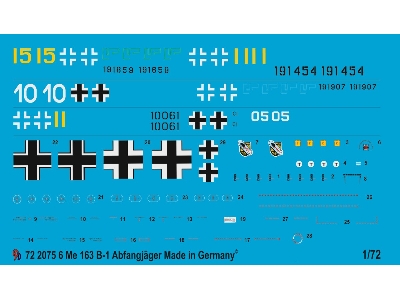 Markings For 6 Me 163 Rocket Fighters - zdjęcie 1