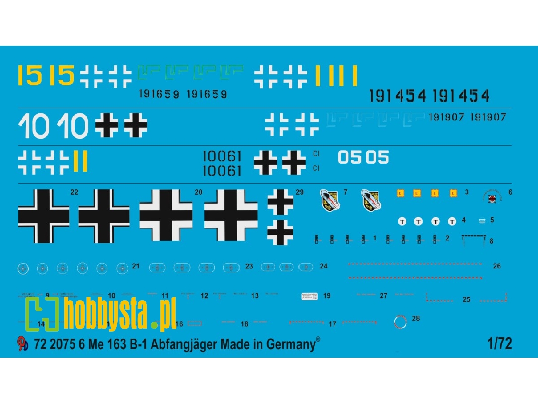 Markings For 6 Me 163 Rocket Fighters - zdjęcie 1