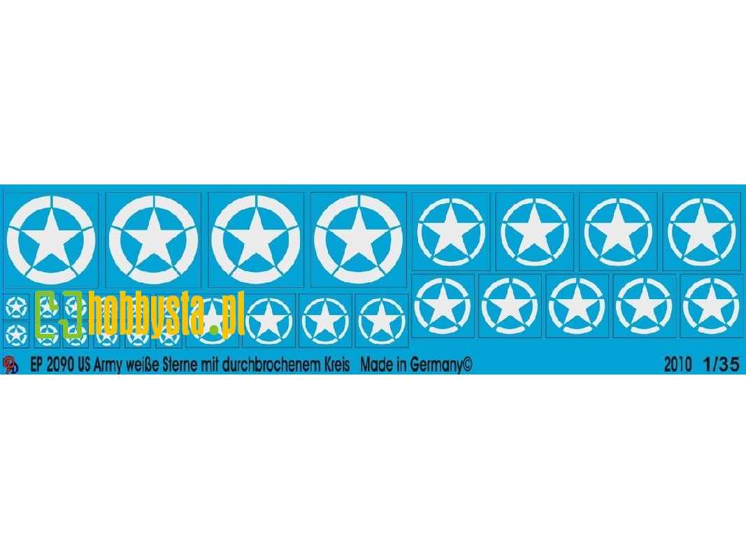 Us Army Stars White With Splitted Circle - zdjęcie 1