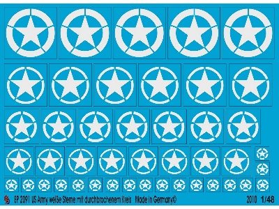 Us Army Stars White With Splitted Circle - zdjęcie 1