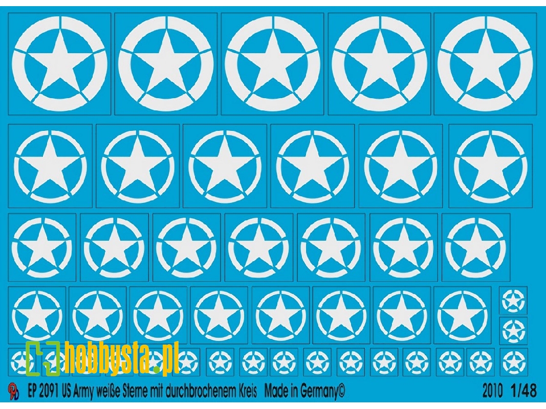 Us Army Stars White With Splitted Circle - zdjęcie 1