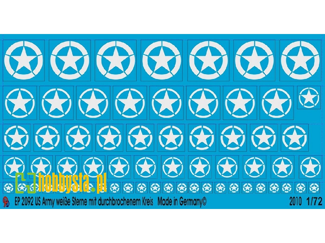 Us Army Stars White With Splitted Circle - zdjęcie 1