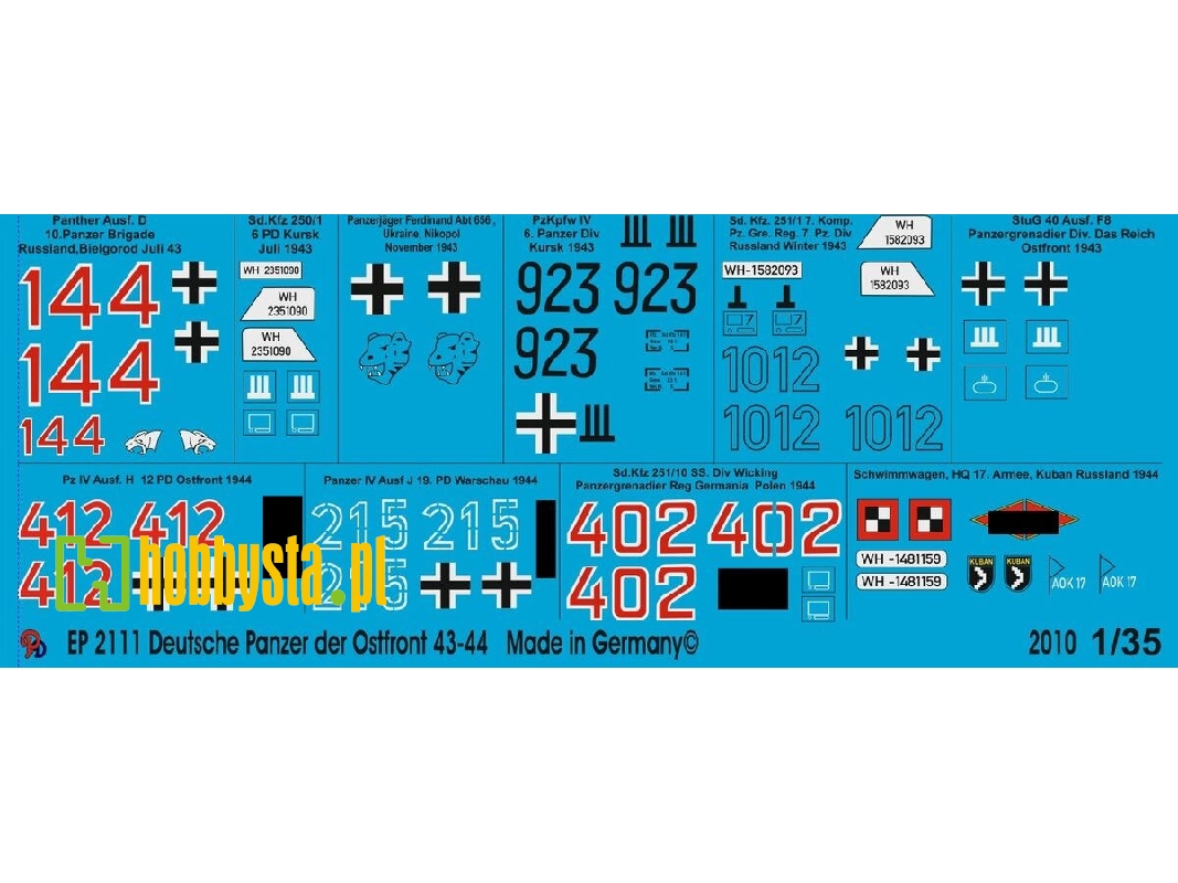 German Tank Markings Russia 1943-1944 - zdjęcie 1