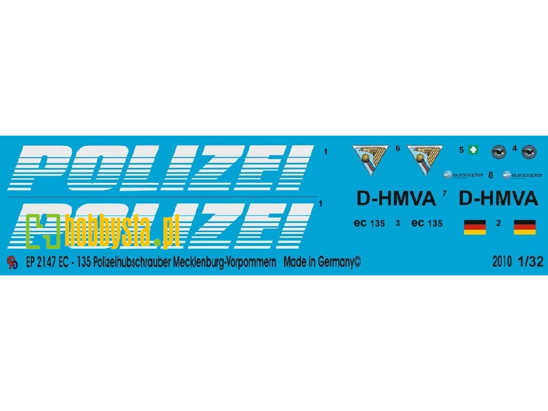 Ec 135 Police Helicopter Mecklenburg-western Pomerania D-hmva - zdjęcie 1