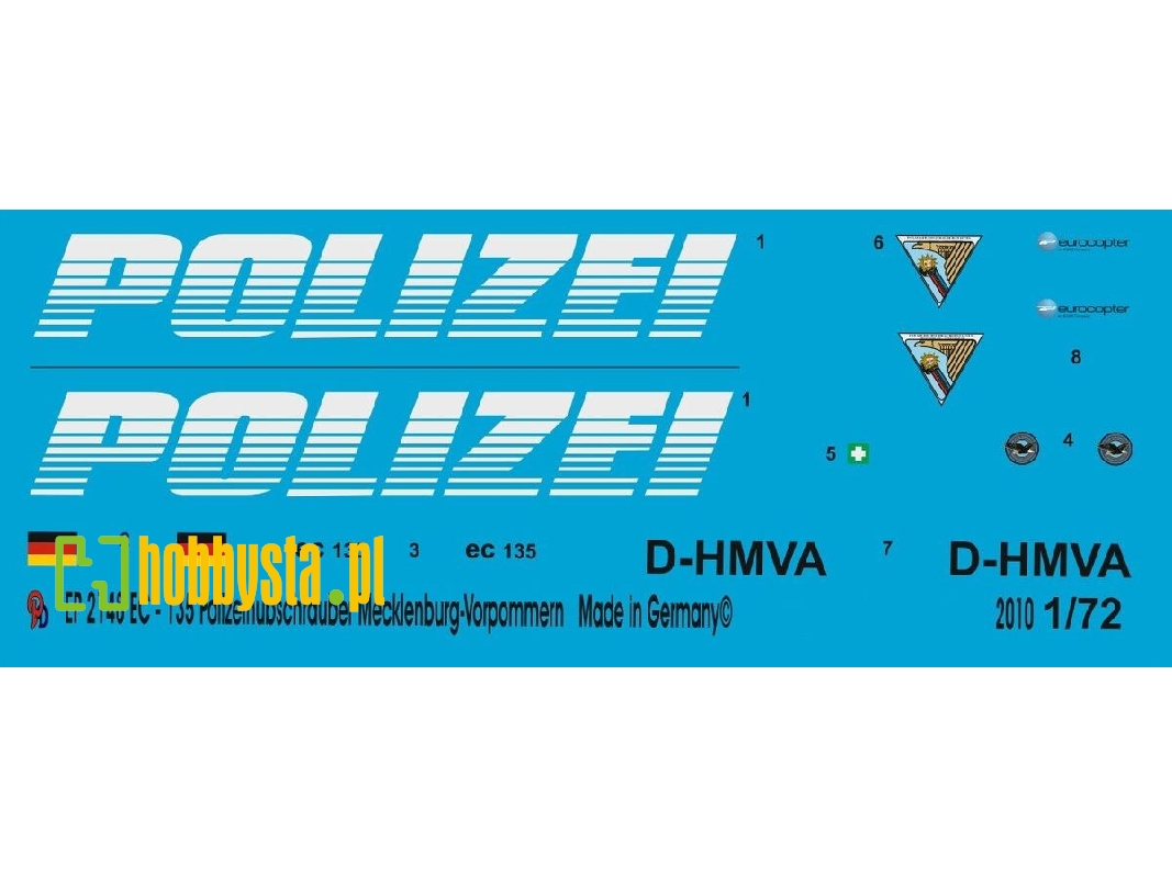 Ec 135 Police Helicopter Mecklenburg-western Pomerania D-hmva - zdjęcie 1
