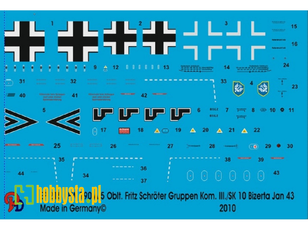 Fw 190 A-5 Oblt. Fritz Schröter, Grup. Kom. Iii./Sk 10 Bizerta 1943 - zdjęcie 1