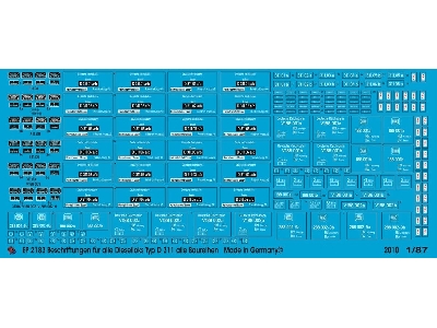 Markings For All Dieselloks Of Type D 311, Dora Gun - zdjęcie 1