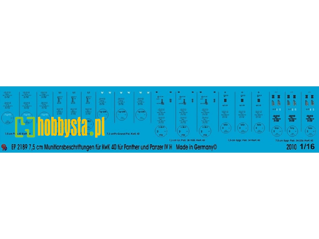 7,5 Cm Ammo Markings For Panther And Panzer Iv H - zdjęcie 1