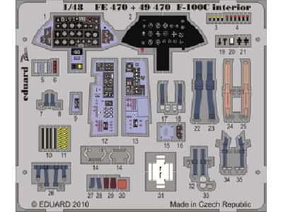  F-100C interior S. A. 1/48 - Trumpeter - blaszki - zdjęcie 1