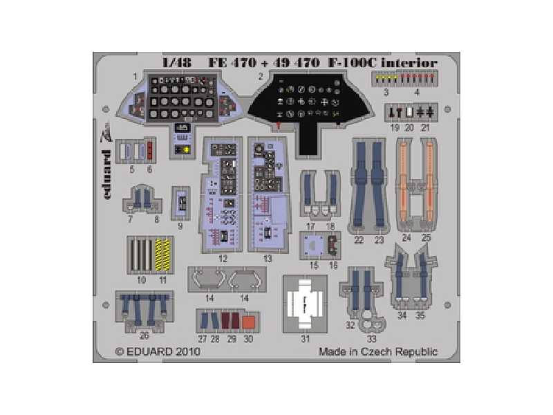  F-100C interior S. A. 1/48 - Trumpeter - blaszki - zdjęcie 1