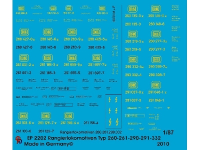 Labeling For Shunting Locomotive Type 260-261-290-291-332 - zdjęcie 1