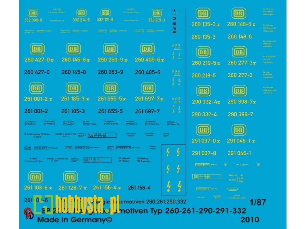 Labeling For Shunting Locomotive Type 260-261-290-291-332 - zdjęcie 1
