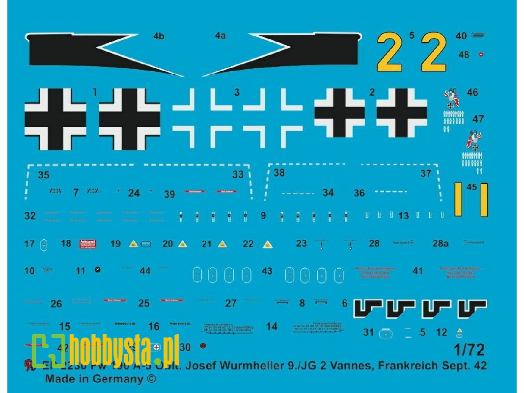 Fw 190 A-5 Oblt. Josef Wurmheller 9./Jg2 Vannes, France Sept. 1942 - zdjęcie 1