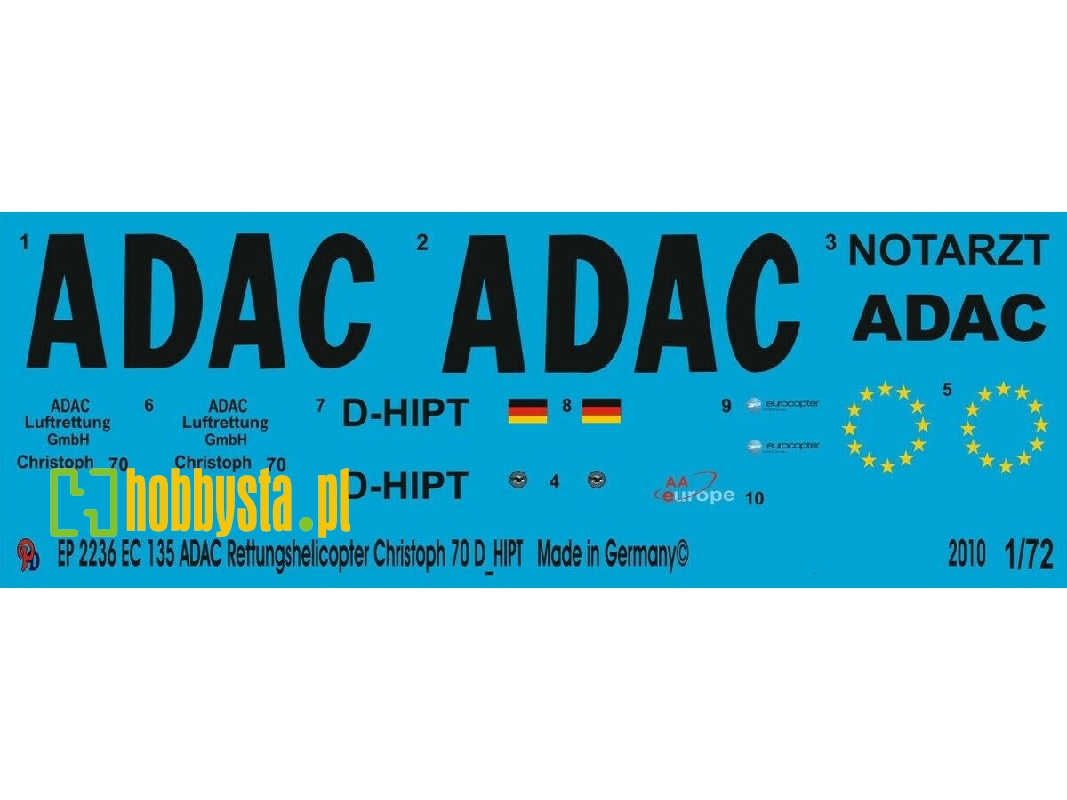 Ec 135 Adac Rescue Helicopter Christoph 70 D-hipt - zdjęcie 1