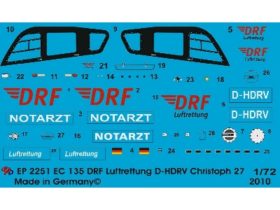Ec 135 Drf Rescue Helicopter Christoph 27 D-hdrv - zdjęcie 1
