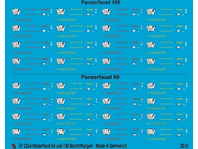Markings For Panzerfaust 60 And 100 - zdjęcie 1
