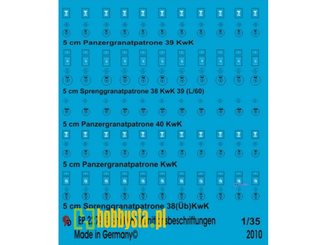 Ammo Markings For 5 Cm Kwk Ammo - zdjęcie 1