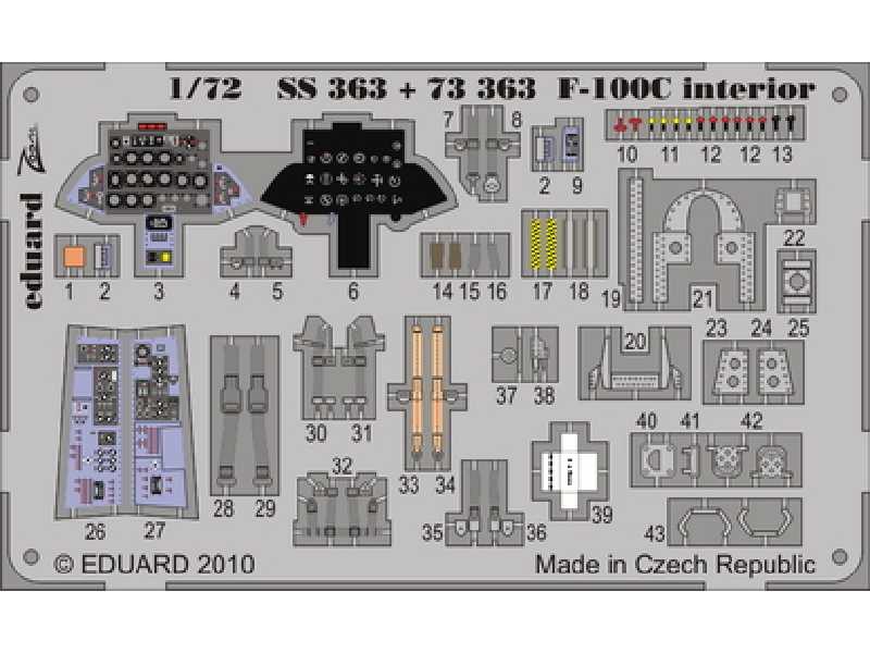  F-100C interior S. A. 1/72 - Trumpeter - blaszki - zdjęcie 1