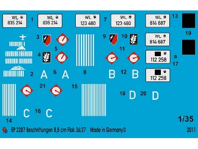 Markings For The German 8,8 Cm Flak 36 - zdjęcie 1