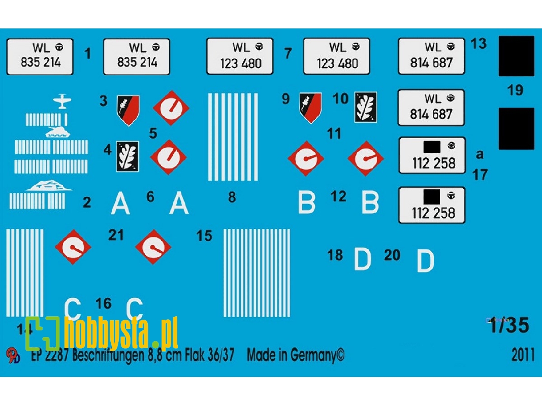 Markings For The German 8,8 Cm Flak 36 - zdjęcie 1