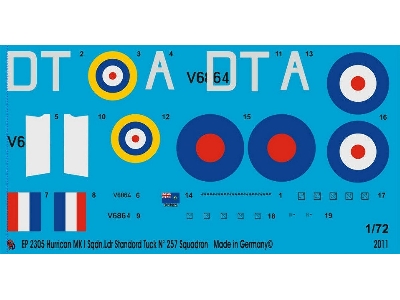 Hurricane Mk I V6864 Sqn Ldr. Standard Tuck  N°257 Squadron Fall 1940 - zdjęcie 1