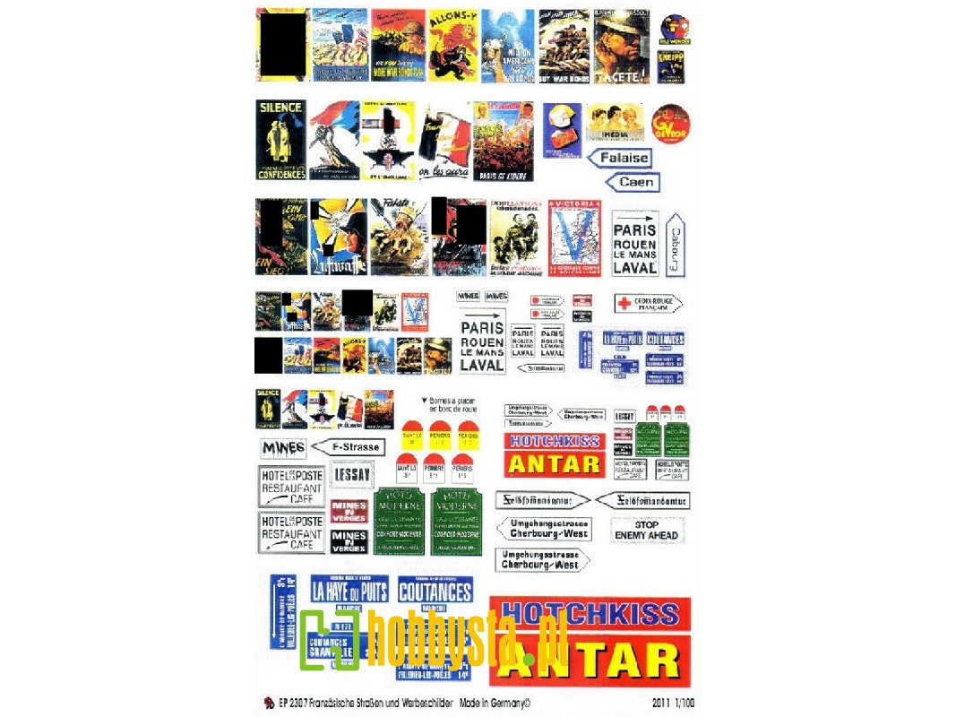 Flames Of War - French Road Signs And Poster - zdjęcie 1