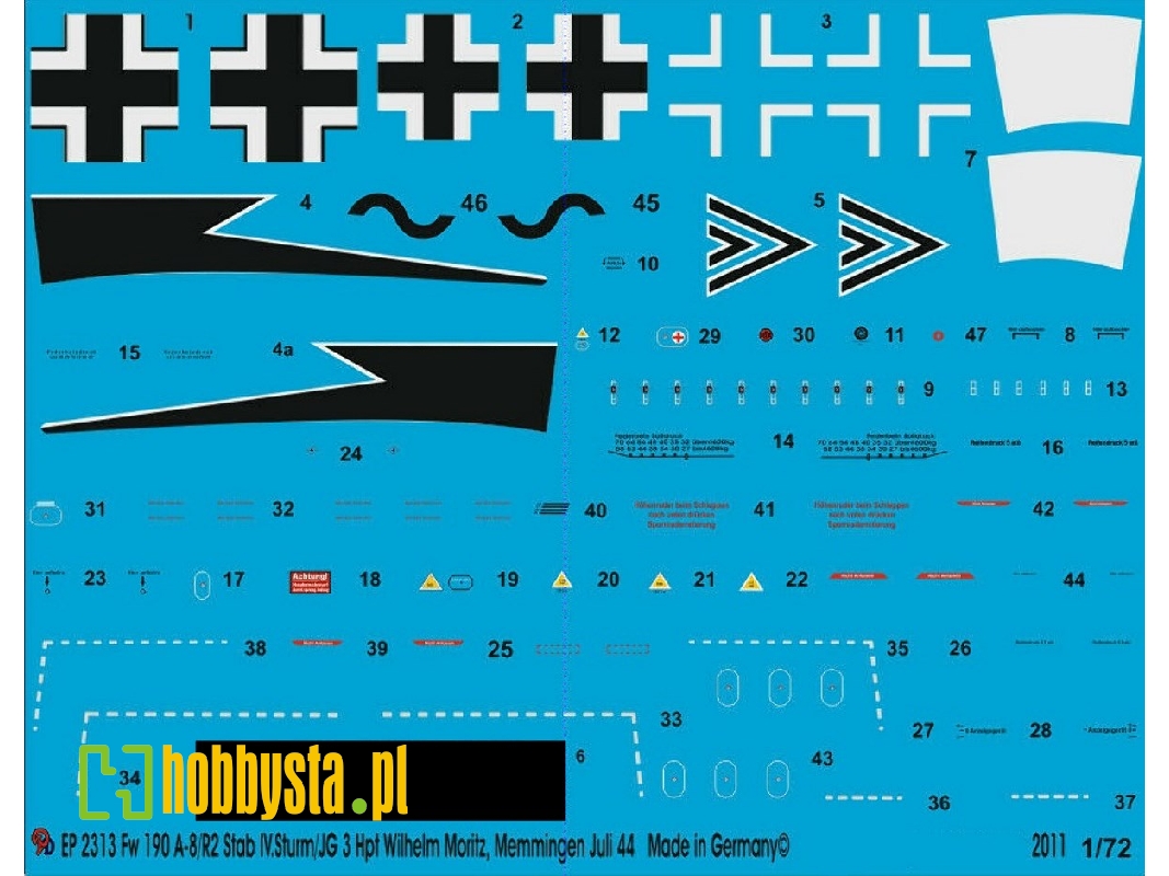 Fw 190 A-8/R2 Stab Iv. Sturm/Jg 3 Hpt. Wilhelm Moritz, Memmingen July 1944 - zdjęcie 1